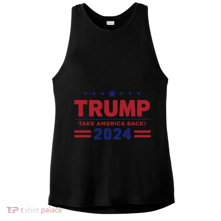 Trump 2024 Take America Back! Ladies PosiCharge Tri-Blend Wicking Tank