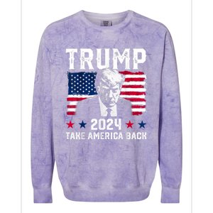 Trump 2024 Take America Back Trump Support Colorblast Crewneck Sweatshirt