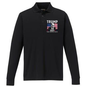 Trump 2024 Take America Back Trump Support Performance Long Sleeve Polo