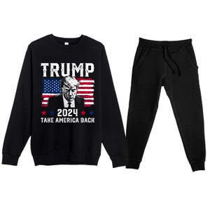 Trump 2024 Take America Back Trump Support Premium Crewneck Sweatsuit Set