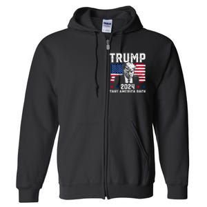 Trump 2024 Take America Back Trump Support Full Zip Hoodie