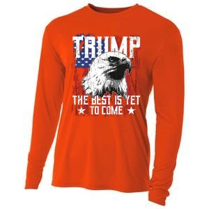 Trump 2024 The Best Is Yet To Come Usa Flag Trump Eagle Gift Cooling Performance Long Sleeve Crew