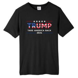 Trump 2024 Take America Back American Flag Gifts Tall Fusion ChromaSoft Performance T-Shirt