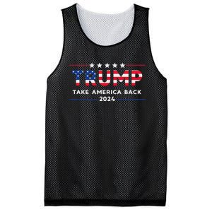 Trump 2024 Take America Back American Flag Gifts Mesh Reversible Basketball Jersey Tank