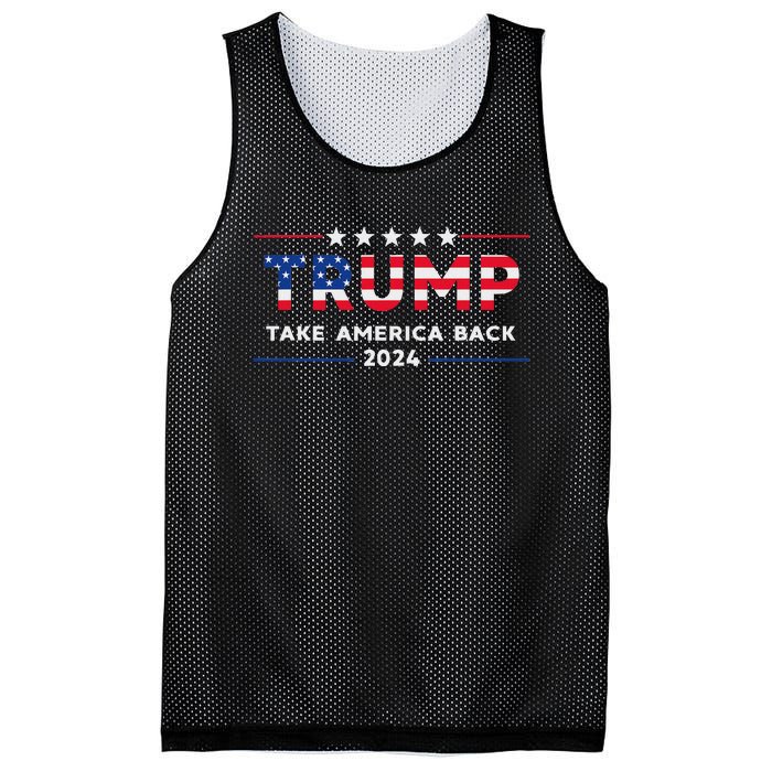 Trump 2024 Take America Back American Flag Gifts Mesh Reversible Basketball Jersey Tank