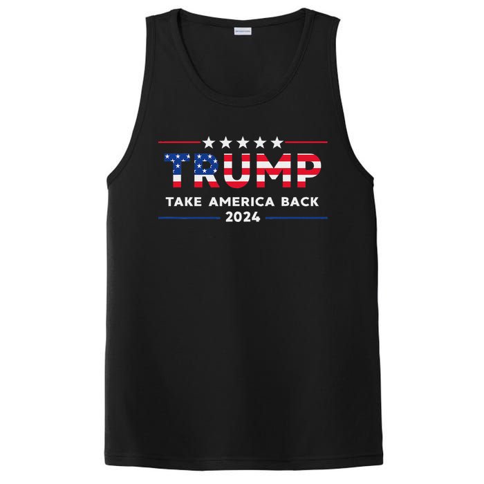 Trump 2024 Take America Back American Flag Gifts PosiCharge Competitor Tank