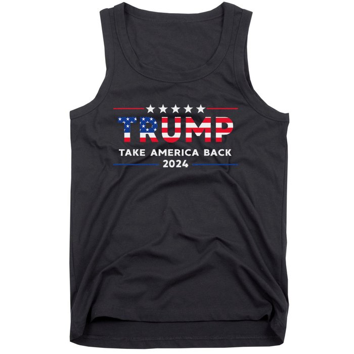 Trump 2024 Take America Back American Flag Gifts Tank Top