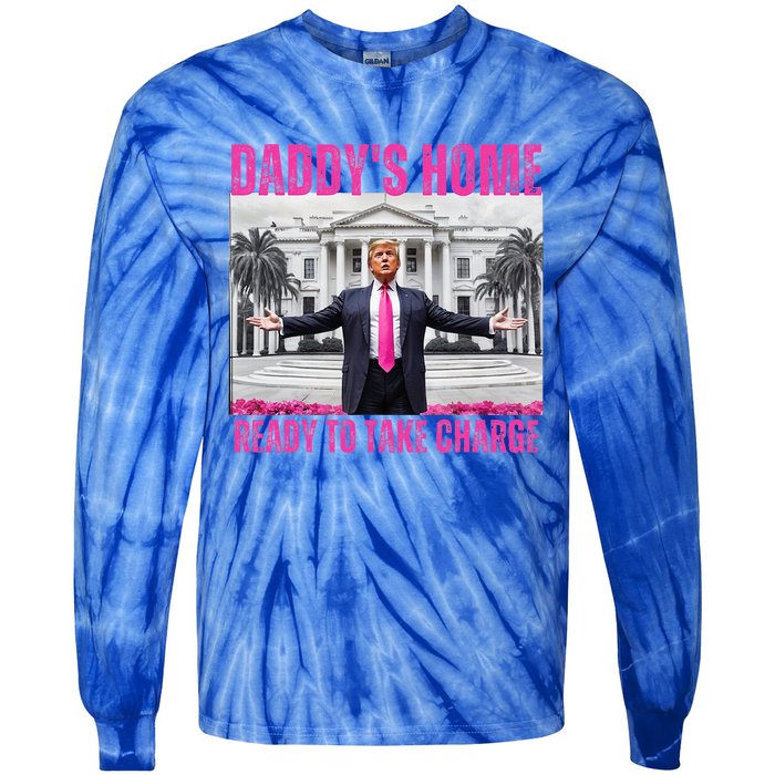 Trump 2024 Take America Back DaddyS Home Trump Tie-Dye Long Sleeve Shirt