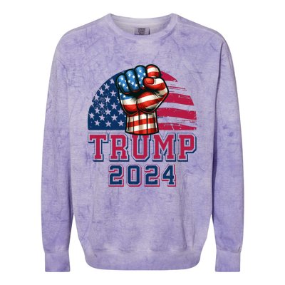 Trump 2024 Colorblast Crewneck Sweatshirt