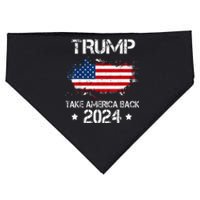 Trump 2024 Take America Back American Flag Election USA-Made Doggie Bandana