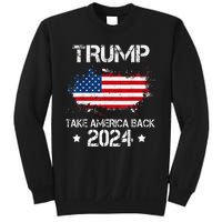 Trump 2024 Take America Back American Flag Election Sweatshirt