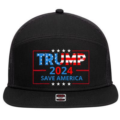 Trump 2024 Take America Back Election The Return 7 Panel Mesh Trucker Snapback Hat