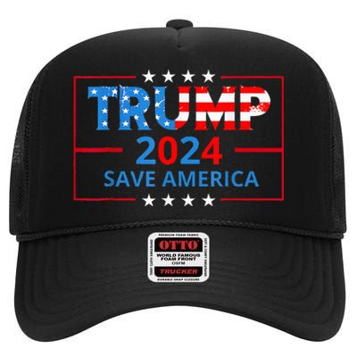 Trump 2024 Take America Back Election The Return High Crown Mesh Back Trucker Hat