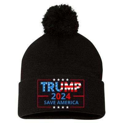 Trump 2024 Take America Back Election The Return Pom Pom 12in Knit Beanie