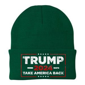 Trump 2024 Take America Back Us American Flag President Knit Cap Winter Beanie