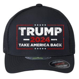 Trump 2024 Take America Back Us American Flag President Flexfit Unipanel Trucker Cap