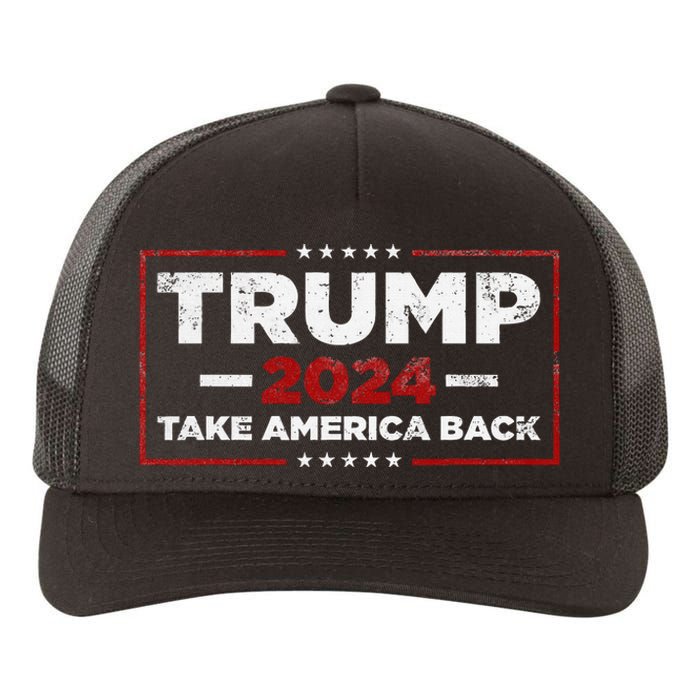 Trump 2024 Take America Back Us American Flag President Yupoong Adult 5-Panel Trucker Hat