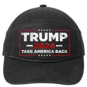 Trump 2024 Take America Back Us American Flag President 7-Panel Snapback Hat