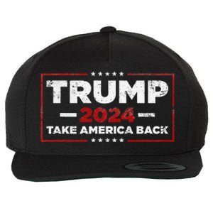 Trump 2024 Take America Back Us American Flag President Wool Snapback Cap