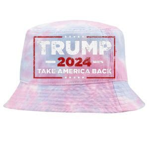 Trump 2024 Take America Back Us American Flag President Tie-Dyed Bucket Hat