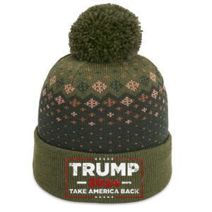 Trump 2024 Take America Back Us American Flag President The Baniff Cuffed Pom Beanie