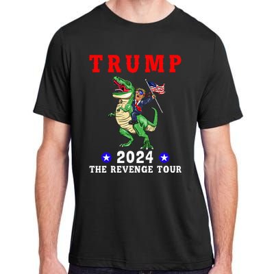 Trump 2024 The Revenge Riding Dinosaur American Flag Adult ChromaSoft Performance T-Shirt