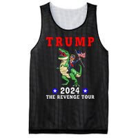 Trump 2024 The Revenge Riding Dinosaur American Flag Mesh Reversible Basketball Jersey Tank