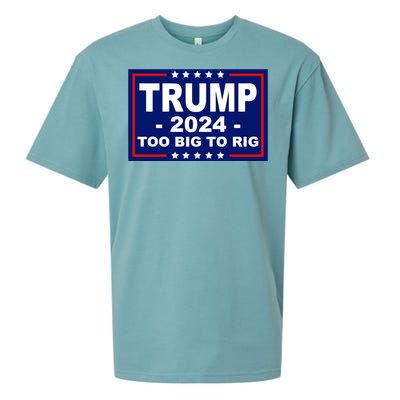 Trump 2024 Too Big To Rig Sueded Cloud Jersey T-Shirt