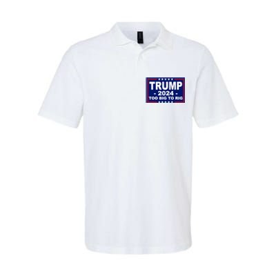 Trump 2024 Too Big To Rig Softstyle Adult Sport Polo