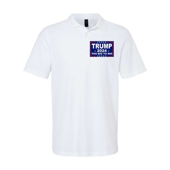 Trump 2024 Too Big To Rig Softstyle Adult Sport Polo