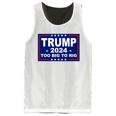 Trump 2024 Too Big To Rig Mesh Reversible Basketball Jersey Tank