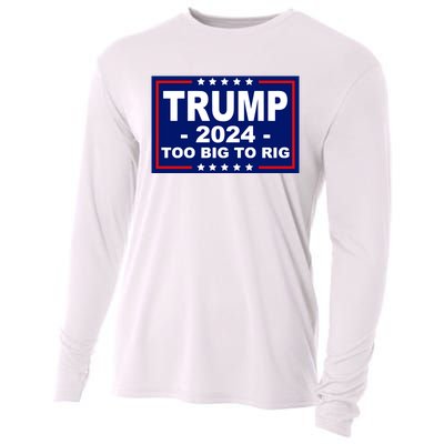 Trump 2024 Too Big To Rig Cooling Performance Long Sleeve Crew