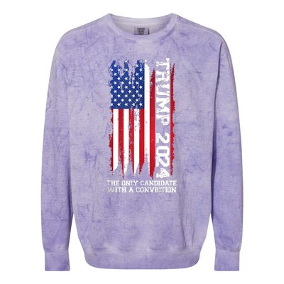 Trump 2024 The Only Candidate With A Conviction President Colorblast Crewneck Sweatshirt