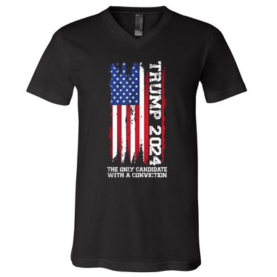 Trump 2024 The Only Candidate With A Conviction President V-Neck T-Shirt