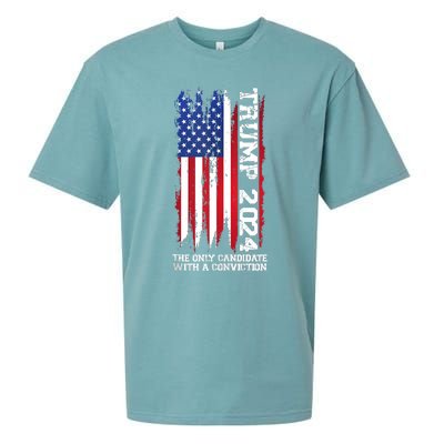 Trump 2024 The Only Candidate With A Conviction President Sueded Cloud Jersey T-Shirt