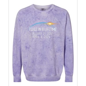 Totality 24 Twice In A Lifetime Total Solar Eclipse 2024 Colorblast Crewneck Sweatshirt