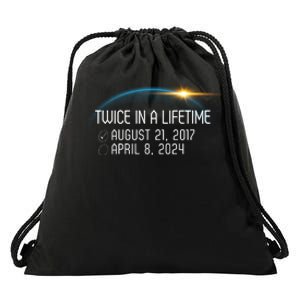 Totality 24 Twice In A Lifetime Total Solar Eclipse 2024 Drawstring Bag