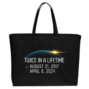 Totality 24 Twice In A Lifetime Total Solar Eclipse 2024 Cotton Canvas Jumbo Tote