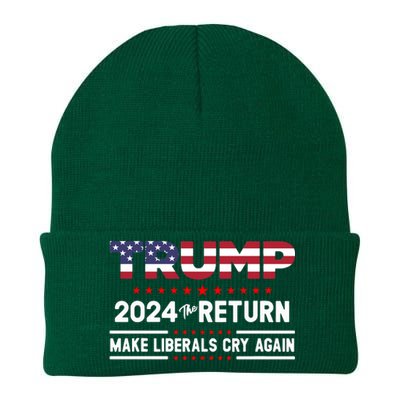 Trump 2024 The Return Make Liberals Cry Again Knit Cap Winter Beanie