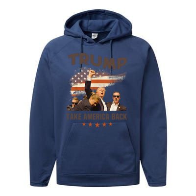 Trump 2024 Take America Back Election Gift Performance Fleece Hoodie