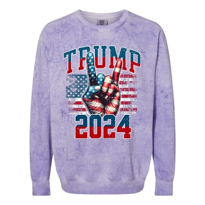 Trump 2024 Colorblast Crewneck Sweatshirt