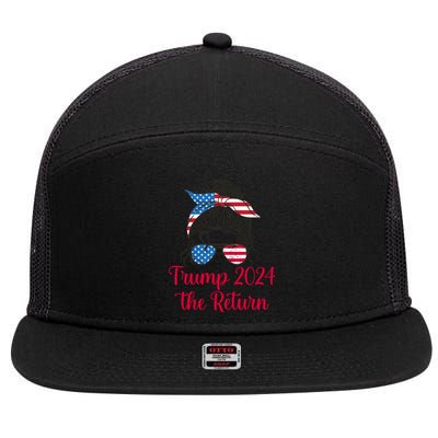 Trump 2024 The Return Gift 7 Panel Mesh Trucker Snapback Hat