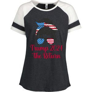 Trump 2024 The Return Gift Enza Ladies Jersey Colorblock Tee