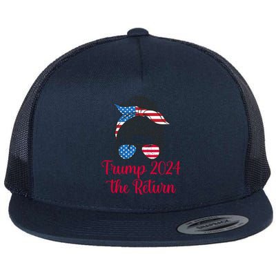 Trump 2024 The Return Gift Flat Bill Trucker Hat