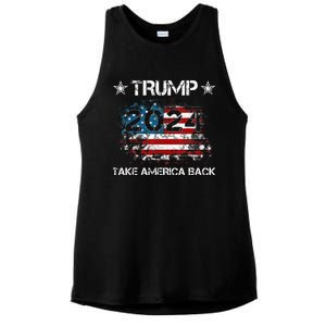 Trump 2024 Take America Back Donald Trump 2024 President Ladies PosiCharge Tri-Blend Wicking Tank