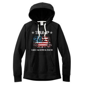 Trump 2024 Take America Back Donald Trump 2024 President Women's Fleece Hoodie