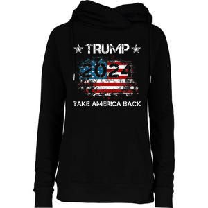 Trump 2024 Take America Back Donald Trump 2024 President Womens Funnel Neck Pullover Hood