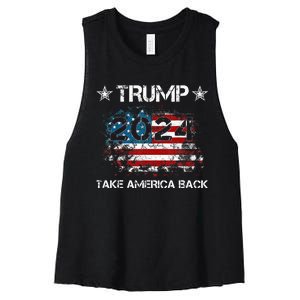 Trump 2024 Take America Back Donald Trump 2024 President Women's Racerback Cropped Tank