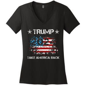 Trump 2024 Take America Back Donald Trump 2024 President Women's V-Neck T-Shirt