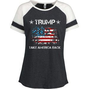 Trump 2024 Take America Back Donald Trump 2024 President Enza Ladies Jersey Colorblock Tee